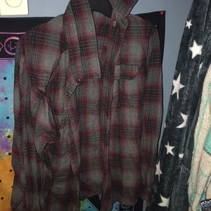 Red,silver and gray flannel